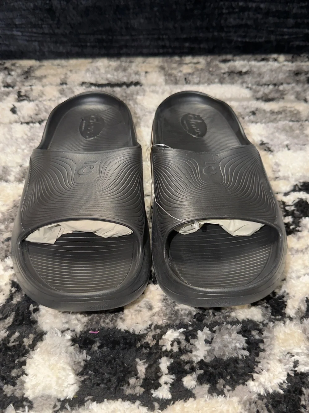 Clove Supercush Recovery Men's Black Slide Sandals - Comfort Footbed